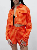 KUMSVAG 2022 nyári női alkalmi rövidnadrágok öltönyök 2 részes szettek Veins dzsekik kabátok és rövidnadrágok Női utcai édes Kétrészes ruhák