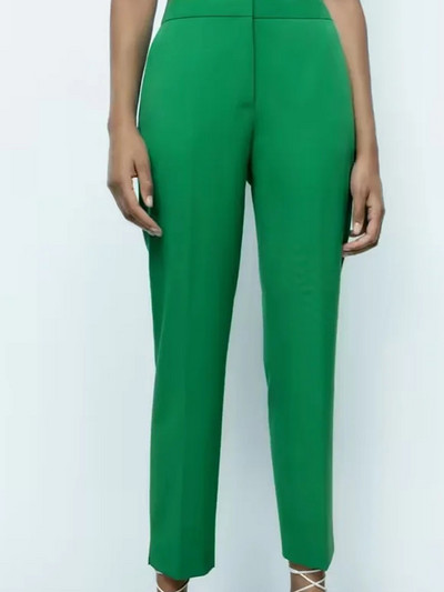 Icclek női blézer öltönyök zöld szett női 2 részes irodai hölgy elegáns nadrágkosztüm Magas derekú nadrágkosztümök blézer dzseki őszi