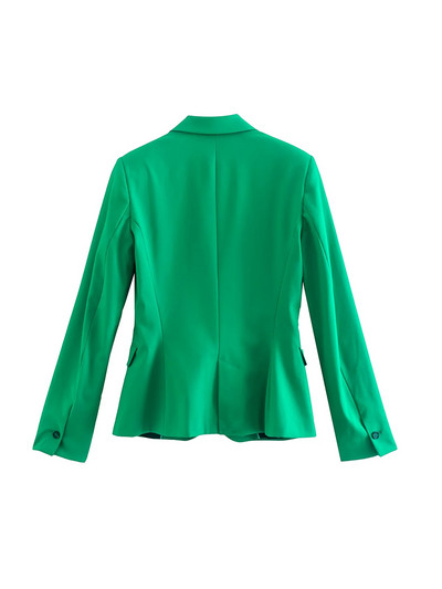 Icclek női blézer öltönyök zöld szett női 2 részes irodai hölgy elegáns nadrágkosztüm Magas derekú nadrágkosztümök blézer dzseki őszi