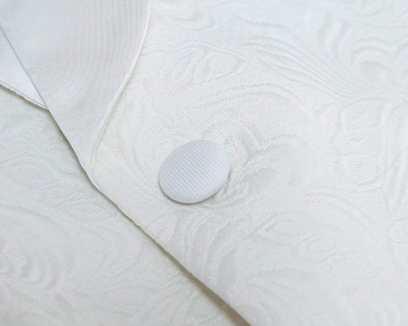 Férfi öltönyök, kendőgallér, 2 darab karcsú, fehér elefántcsont öltöny, férfi vőlegény kabát, szmoking esküvői ruha estére (blézer+nadrág+nyakkendő)