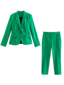 KLKXMYT TRAF női blézer szett, 2 részes, 2023-as alap irodai blézerruha, elegáns női nadrág, kétrészes szett, női ruhák