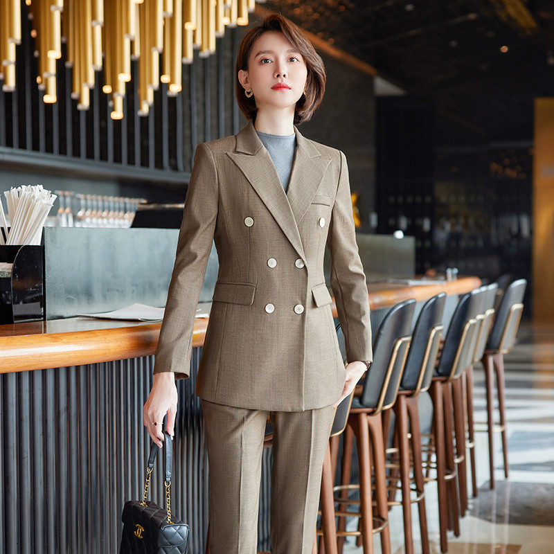 Női üzleti öltönyök nadrággal és dzsekik Kabát Őszi Téli Karrier Interjú Állás Női Irodai Stílusok Professzionális nadrágkosztümök