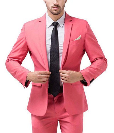 Férfi 2 részes, formális üzleti férfi öltöny, egygombos szmoking, hajtókás dzsekiöltöny esküvőre (blézer + nadrág)