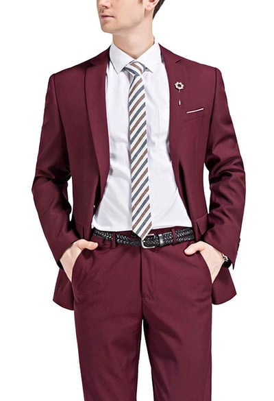 Férfi 2 részes, formális üzleti férfi öltöny, egygombos szmoking, hajtókás dzsekiöltöny esküvőre (blézer + nadrág)