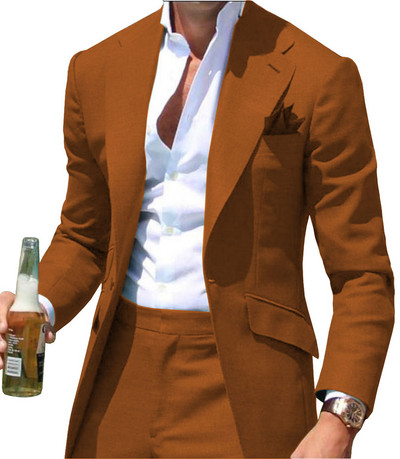 Zöld férfi öltönyök formális üzleti, bevágásos hajtókás szmoking, tömör egygombos dzseki, 2 darab vőfély esküvőre (blézer+nadrág)