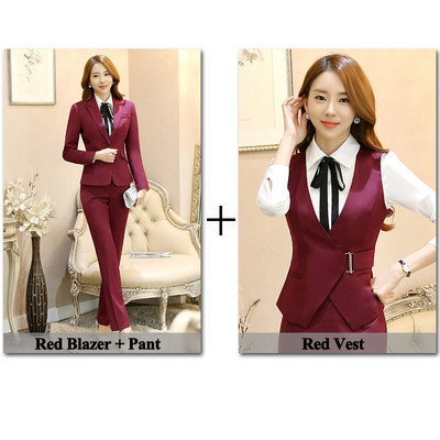 Lendhin rovátkolt gallérú formális nadrágkosztüm esküvői irodai női egyenruha minták női öltönyök piros blézer munkához