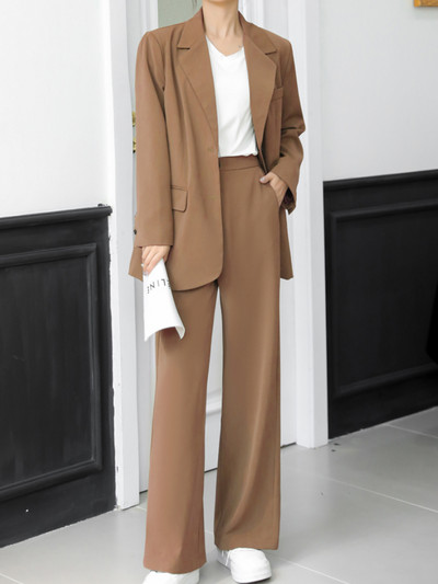 Új irodai női blézer nadrágkosztümök kétrészes szett Női lila üzleti alkalmi dzsekik nadrágok formális öltöny női divat ruhák