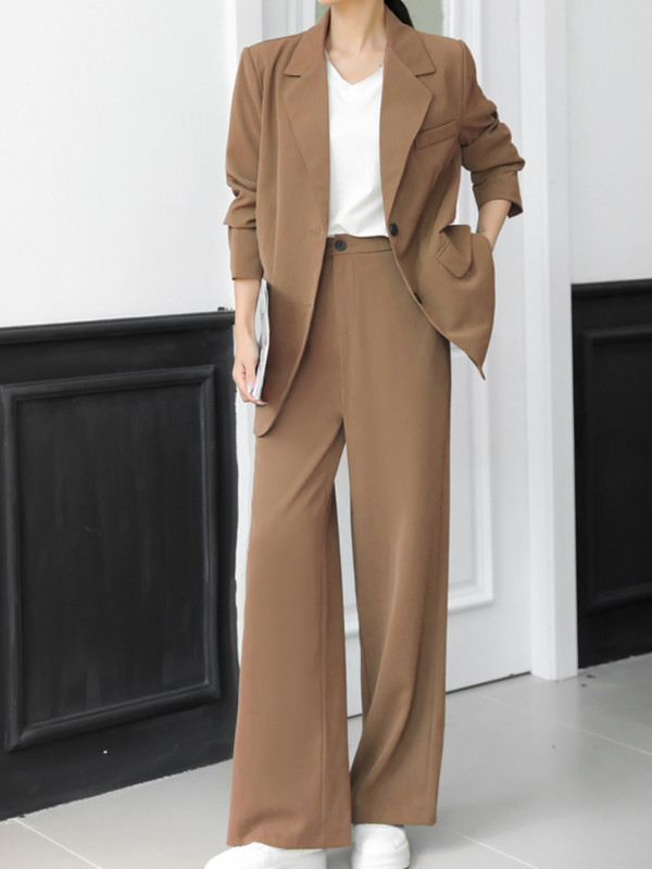 Új irodai női blézer nadrágkosztümök kétrészes szett Női lila üzleti alkalmi dzsekik nadrágok formális öltöny női divat ruhák