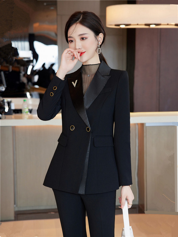 Elegáns, stílusos szett női, 2 részes blézer nadrágkosztümökkel Irodai női elegáns formális ruhák Za Business Kit 2022. őszi overál