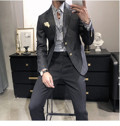 2020-as férfi szmokingok, új érkezésű velúr, alkalmi karcsú blézer férfi öltöny (csak kabát)