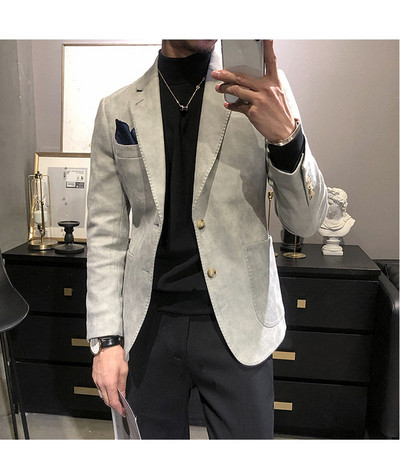 2020-as férfi szmokingok, új érkezésű velúr, alkalmi karcsú blézer férfi öltöny (csak kabát)