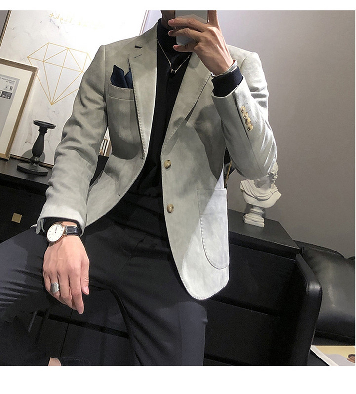 2020-as férfi szmokingok, új érkezésű velúr, alkalmi karcsú blézer férfi öltöny (csak kabát)