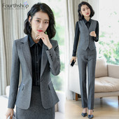 Irodai női üzleti nadrágkosztüm, női, 2 részes szett formális, egységes stílus őszi téli nadrág blézer szett női kabátkosztüm