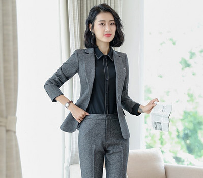 Irodai női üzleti nadrágkosztüm, női, 2 részes szett formális, egységes stílus őszi téli nadrág blézer szett női kabátkosztüm