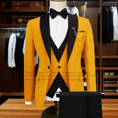 20 színű stílusos fehér öltöny férfiaknak, karcsú szabású vőlegény vőlegények esküvői szmoking testre szabott formális üzleti blézer mellény nadrág 3 db