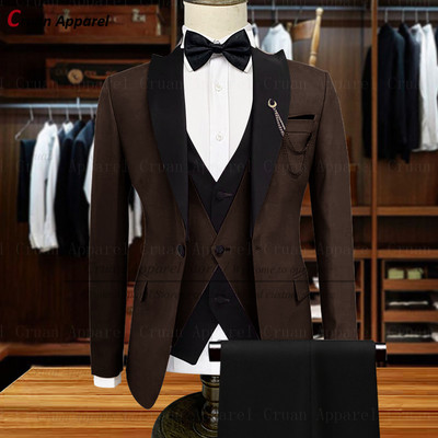 20 színű stílusos fehér öltöny férfiaknak, karcsú szabású vőlegény vőlegények esküvői szmoking testre szabott formális üzleti blézer mellény nadrág 3 db