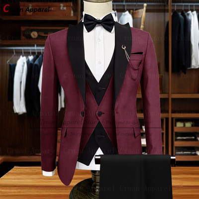 20 színű stílusos fehér öltöny férfiaknak, karcsú szabású vőlegény vőlegények esküvői szmoking testre szabott formális üzleti blézer mellény nadrág 3 db