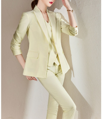 Hivatalos üzleti öltönyök nadrággal és kabáttal Kabát, mellény és mellény 3 részes készlet őszi tél OL Stílusok Blézerek nadrágkosztümök