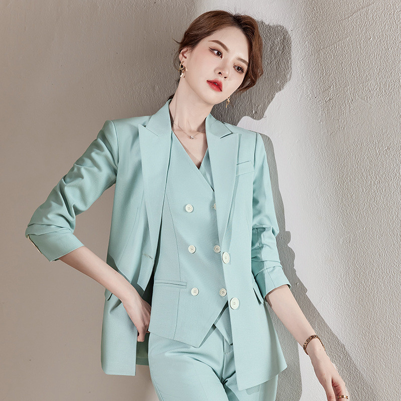 Hivatalos üzleti öltönyök nadrággal és kabáttal Kabát, mellény és mellény 3 részes készlet őszi tél OL Stílusok Blézerek nadrágkosztümök