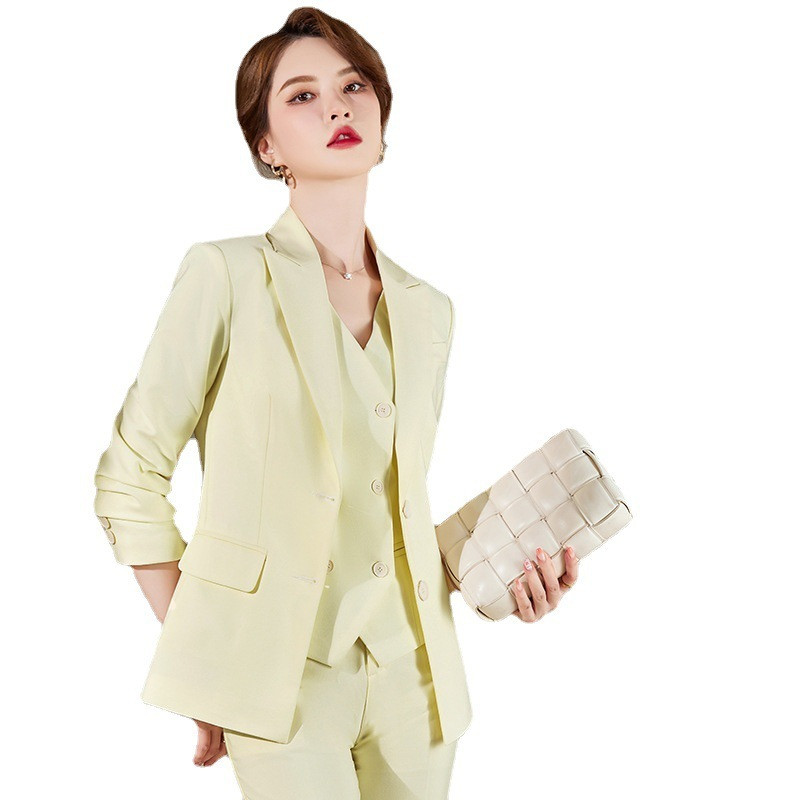 Hivatalos üzleti öltönyök nadrággal és kabáttal Kabát, mellény és mellény 3 részes készlet őszi tél OL Stílusok Blézerek nadrágkosztümök