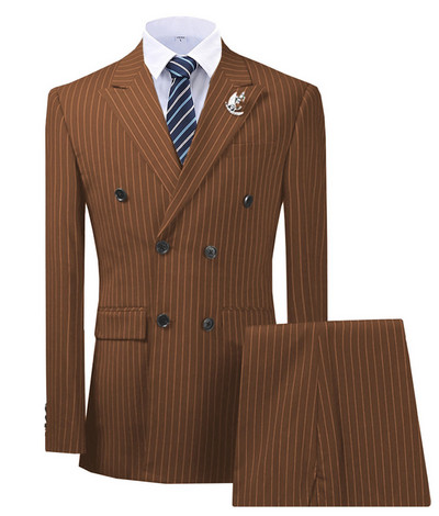 Olivazöld férfi öltöny, 2 részes, csíkos, rovátkolt hajtókás szmoking Vőlegény esküvői újbordó, FEKETE (blézer+nadrág)