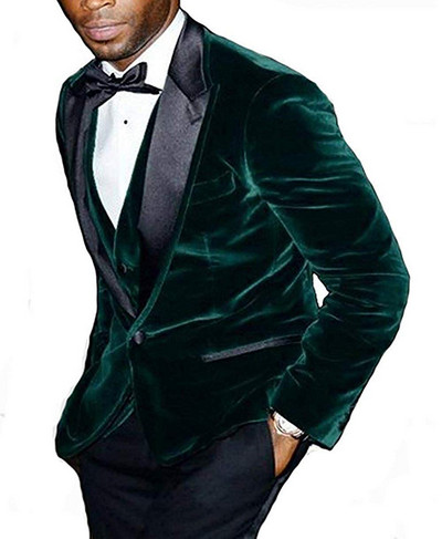 Ανδρικό βελούδινο κοστούμι 2 τεμαχίων casual πέτο γαμπρού σμόκιν Σετ παντελόνι Blazer Ζεστό χειμώνα 2020 Νέα μόδα