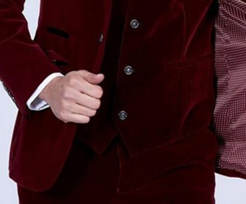 Ανδρικό βελούδινο κοστούμι 2 τεμαχίων casual πέτο γαμπρού σμόκιν Σετ παντελόνι Blazer Ζεστό χειμώνα 2020 Νέα μόδα