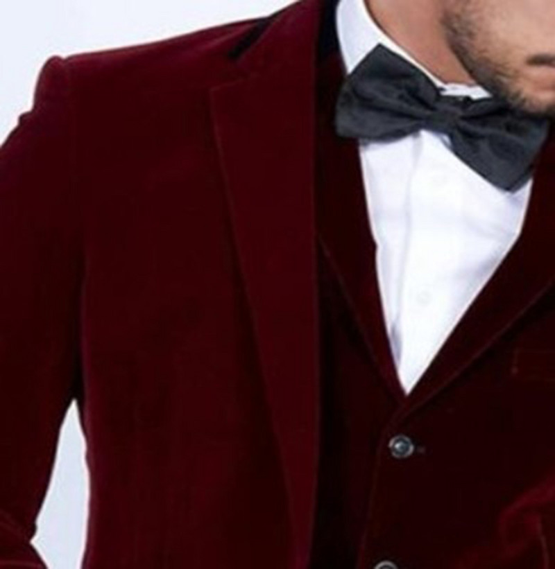 Ανδρικό βελούδινο κοστούμι 2 τεμαχίων casual πέτο γαμπρού σμόκιν Σετ παντελόνι Blazer Ζεστό χειμώνα 2020 Νέα μόδα