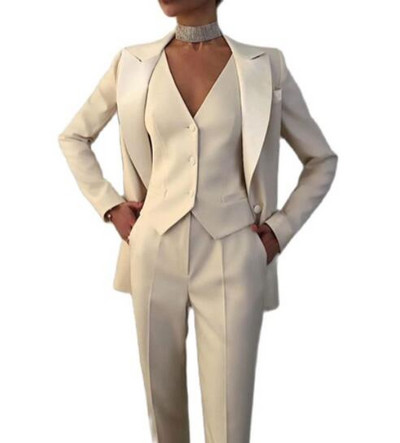 Γυναικεία κοστούμια 3 τεμαχίων για επαγγελματικά επίσημα ρούχα Σετ παντελόνι γραφείου Γυναικείο μπουφάν Casual Woman Blazer+Παντελόνι+Γιλέκο