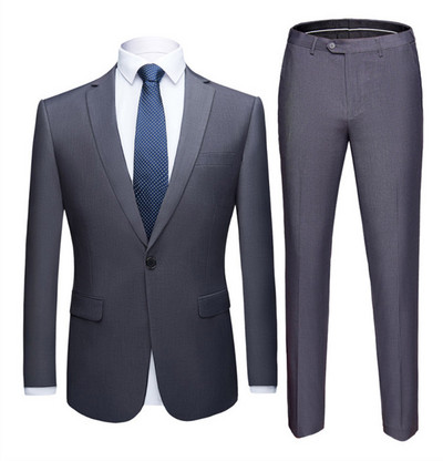 Ανδρικά κοστούμια Σάλι 2 τεμαχίων Slim Fit Royal Blue Μαύρο λευκό κοστούμι σακάκι σμόκιν για κουμπάρους γάμου το βράδυ (Blazer+Pants)