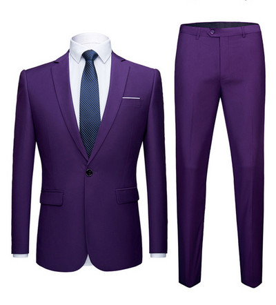 Ανδρικά κοστούμια Σάλι 2 τεμαχίων Slim Fit Royal Blue Μαύρο λευκό κοστούμι σακάκι σμόκιν για κουμπάρους γάμου το βράδυ (Blazer+Pants)