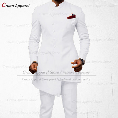 20 Χρώματα Ινδικό Σετ Νυφικό Ανδρικό Κοστούμι Προσαρμοσμένο σε λεπτή εφαρμογή κουμπάρου φόρεμα κουμπάρου με σμόκιν για βραδινό χορό Χρυσό παντελόνι μπλέιζερ 2 τμχ