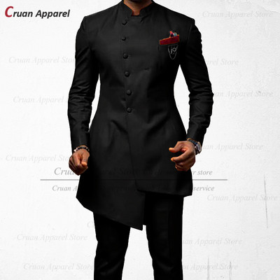 20 Χρώματα Ινδικό Σετ Νυφικό Ανδρικό Κοστούμι Προσαρμοσμένο σε λεπτή εφαρμογή κουμπάρου φόρεμα κουμπάρου με σμόκιν για βραδινό χορό Χρυσό παντελόνι μπλέιζερ 2 τμχ