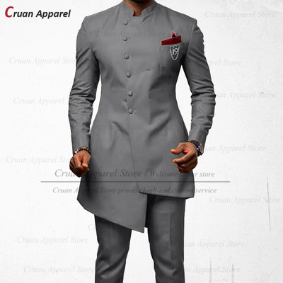 20 Χρώματα Ινδικό Σετ Νυφικό Ανδρικό Κοστούμι Προσαρμοσμένο σε λεπτή εφαρμογή κουμπάρου φόρεμα κουμπάρου με σμόκιν για βραδινό χορό Χρυσό παντελόνι μπλέιζερ 2 τμχ