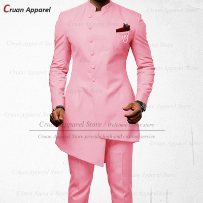 20 Χρώματα Ινδικό Σετ Νυφικό Ανδρικό Κοστούμι Προσαρμοσμένο σε λεπτή εφαρμογή κουμπάρου φόρεμα κουμπάρου με σμόκιν για βραδινό χορό Χρυσό παντελόνι μπλέιζερ 2 τμχ