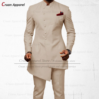 20 Χρώματα Ινδικό Σετ Νυφικό Ανδρικό Κοστούμι Προσαρμοσμένο σε λεπτή εφαρμογή κουμπάρου φόρεμα κουμπάρου με σμόκιν για βραδινό χορό Χρυσό παντελόνι μπλέιζερ 2 τμχ