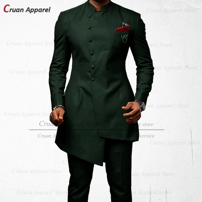 20 Χρώματα Ινδικό Σετ Νυφικό Ανδρικό Κοστούμι Προσαρμοσμένο σε λεπτή εφαρμογή κουμπάρου φόρεμα κουμπάρου με σμόκιν για βραδινό χορό Χρυσό παντελόνι μπλέιζερ 2 τμχ