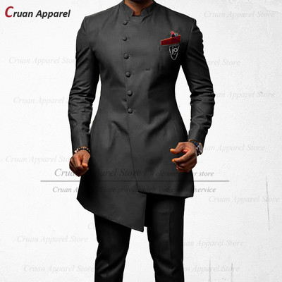 20 Χρώματα Ινδικό Σετ Νυφικό Ανδρικό Κοστούμι Προσαρμοσμένο σε λεπτή εφαρμογή κουμπάρου φόρεμα κουμπάρου με σμόκιν για βραδινό χορό Χρυσό παντελόνι μπλέιζερ 2 τμχ