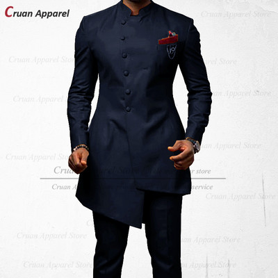 20 Χρώματα Ινδικό Σετ Νυφικό Ανδρικό Κοστούμι Προσαρμοσμένο σε λεπτή εφαρμογή κουμπάρου φόρεμα κουμπάρου με σμόκιν για βραδινό χορό Χρυσό παντελόνι μπλέιζερ 2 τμχ