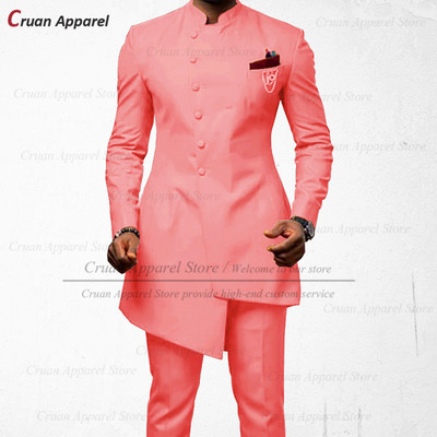 20 Χρώματα Ινδικό Σετ Νυφικό Ανδρικό Κοστούμι Προσαρμοσμένο σε λεπτή εφαρμογή κουμπάρου φόρεμα κουμπάρου με σμόκιν για βραδινό χορό Χρυσό παντελόνι μπλέιζερ 2 τμχ