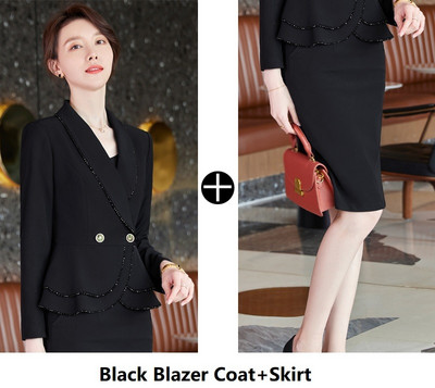 Υψηλής ποιότητας υφασμάτινες γυναικείες επαγγελματικές φόρμες μπλέιζερ με παντελόνι και μπουφάν Παλτό OL Styles μακρυμάνικο επίσημο επαγγελματικό παντελόνι