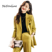 Υψηλής ποιότητας υφασμάτινες γυναικείες επαγγελματικές φόρμες με παντελόνι και ζιβάγκο Παλτό Φθινοπωρινό χειμερινό επίσημο επαγγελματικό OL Styles Pantssuits