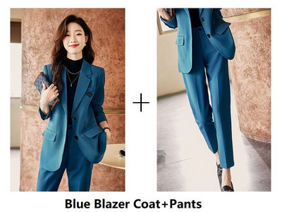 Υψηλής ποιότητας υφασμάτινες γυναικείες επαγγελματικές φόρμες με παντελόνι και ζιβάγκο Παλτό Φθινοπωρινό χειμερινό επίσημο επαγγελματικό OL Styles Pantssuits