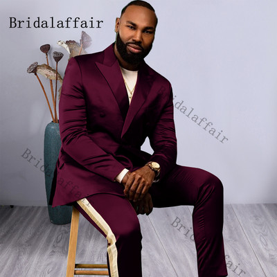Bridalaffair Τελευταία Πράσινα Σχέδια Peacock Shinny Tuxedo 2022 Slim Fit Παντελόνι για πάρτι Ανδρικό φόρεμα με διπλό στήθος νυφικό