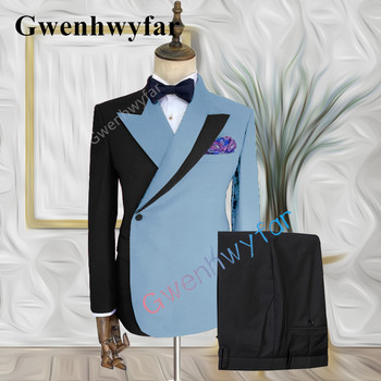 Gwenhwyfar 2022 Trend New Mixed Colocr Мъжки сватбен костюм за младоженеца Бизнес ежедневен смокинг Моден нов костюм от 2 части