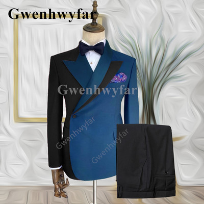 Gwenhwyfar 2022 Trend New Mixed Colocr Мъжки сватбен костюм за младоженеца Бизнес ежедневен смокинг Моден нов костюм от 2 части