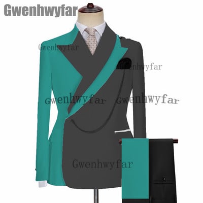 Gwenhwyfar 2022 Trend New Mixed Colocr Ανδρικό κοστούμι γαμπρού Business Casual Fashion New κοστούμι 2 τεμαχίων
