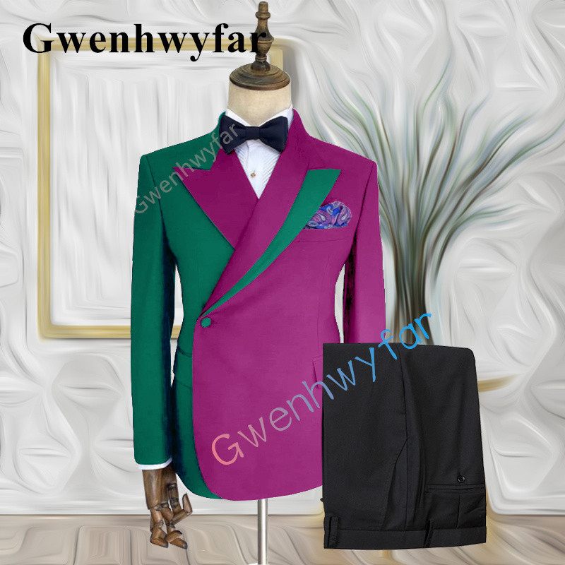 Gwenhwyfar 2022 Trend New Mixed Colocr Ανδρικό κοστούμι γαμπρού Business Casual Fashion New κοστούμι 2 τεμαχίων