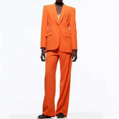 Άνοιξη 2022 νέο γυναικείο κοστούμι ίσιο σωλήνα Blazer + παντελόνι Κοστούμια δύο τεμαχίων/μονό Παντελόνι ροζ πορτοκαλί μωβ μπλε πράσινο L