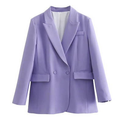 Άνοιξη 2022 νέο γυναικείο κοστούμι ίσιο σωλήνα Blazer + παντελόνι Κοστούμια δύο τεμαχίων/μονό Παντελόνι ροζ πορτοκαλί μωβ μπλε πράσινο L